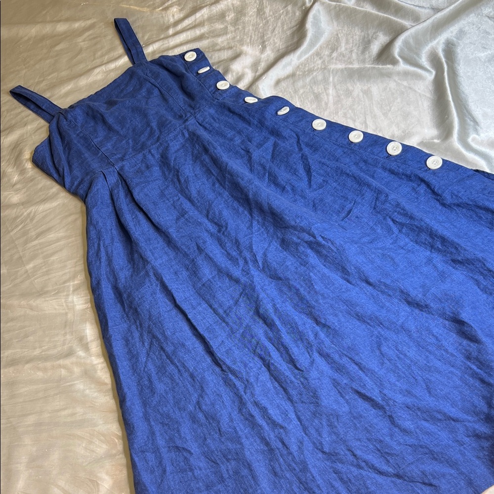 Mango Royal Blue Maxi Dress with Button Detail